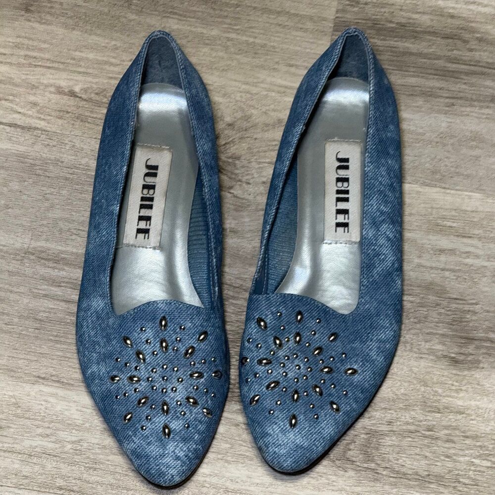 Jubilee vintage denim flats mark size 7, but fit a size 6